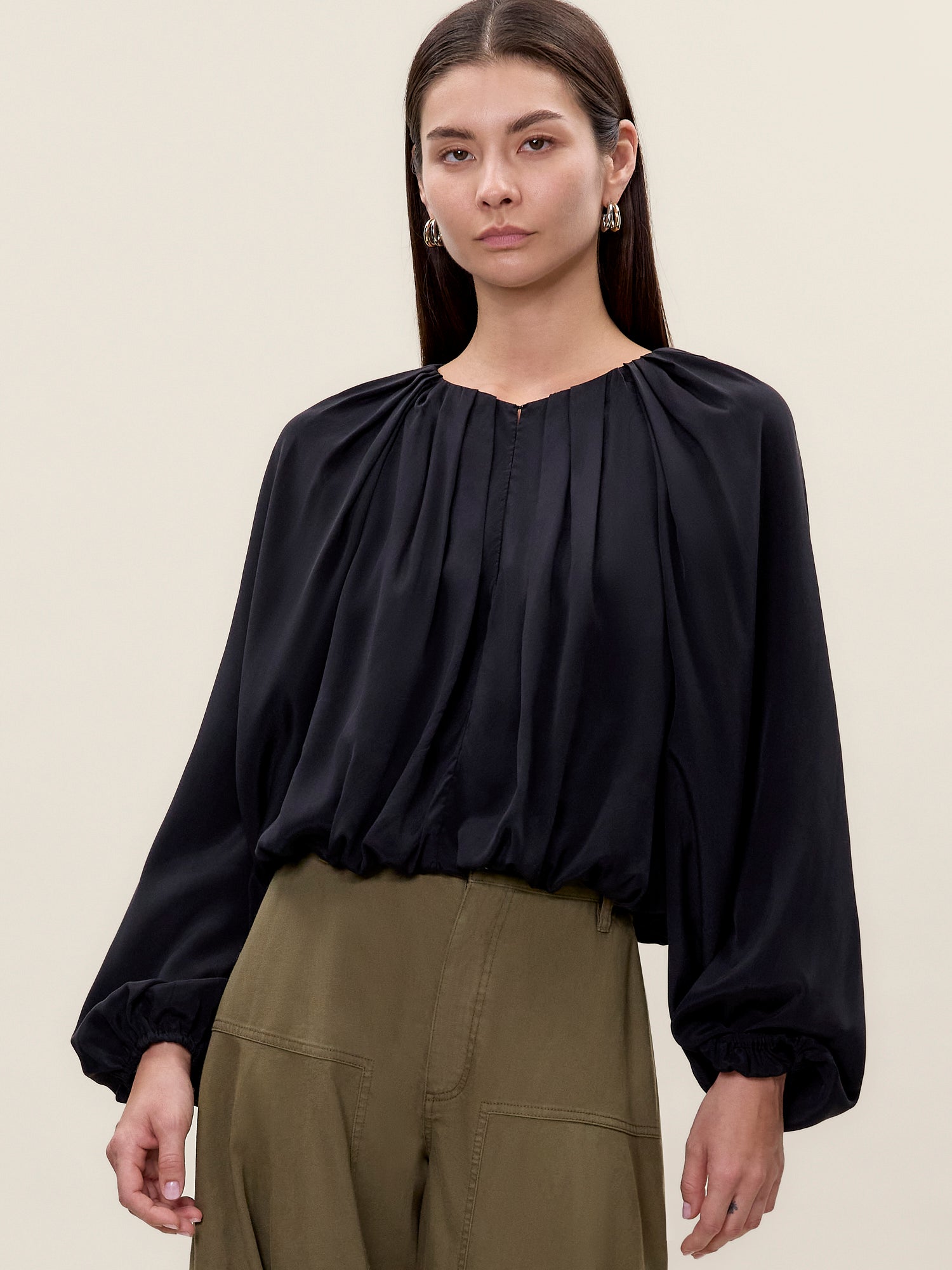 Lillith Bubble Top in Black by Rebecca Taylor
