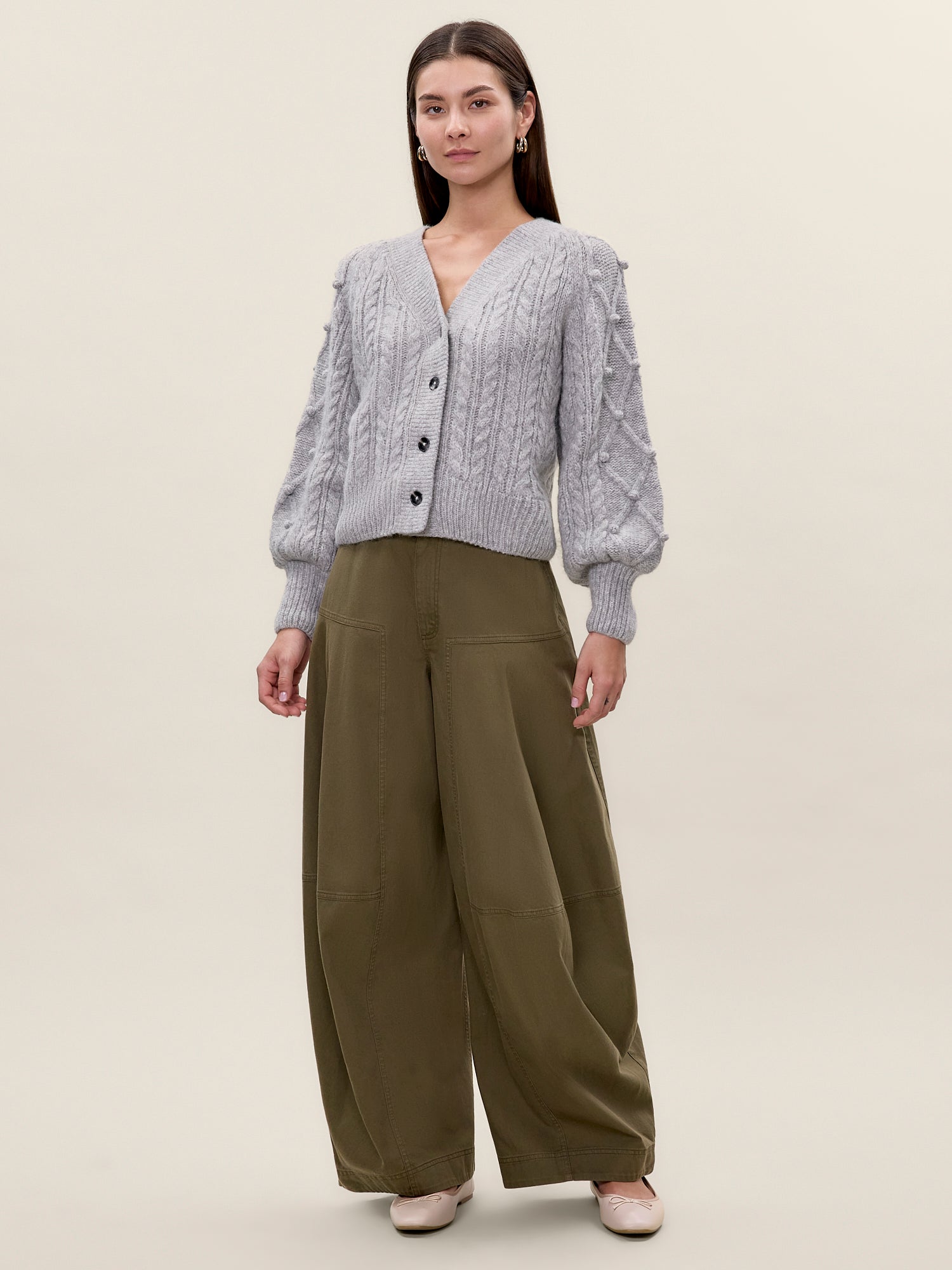 Petra Cardigan in Light Grey by Rebecca Taylor