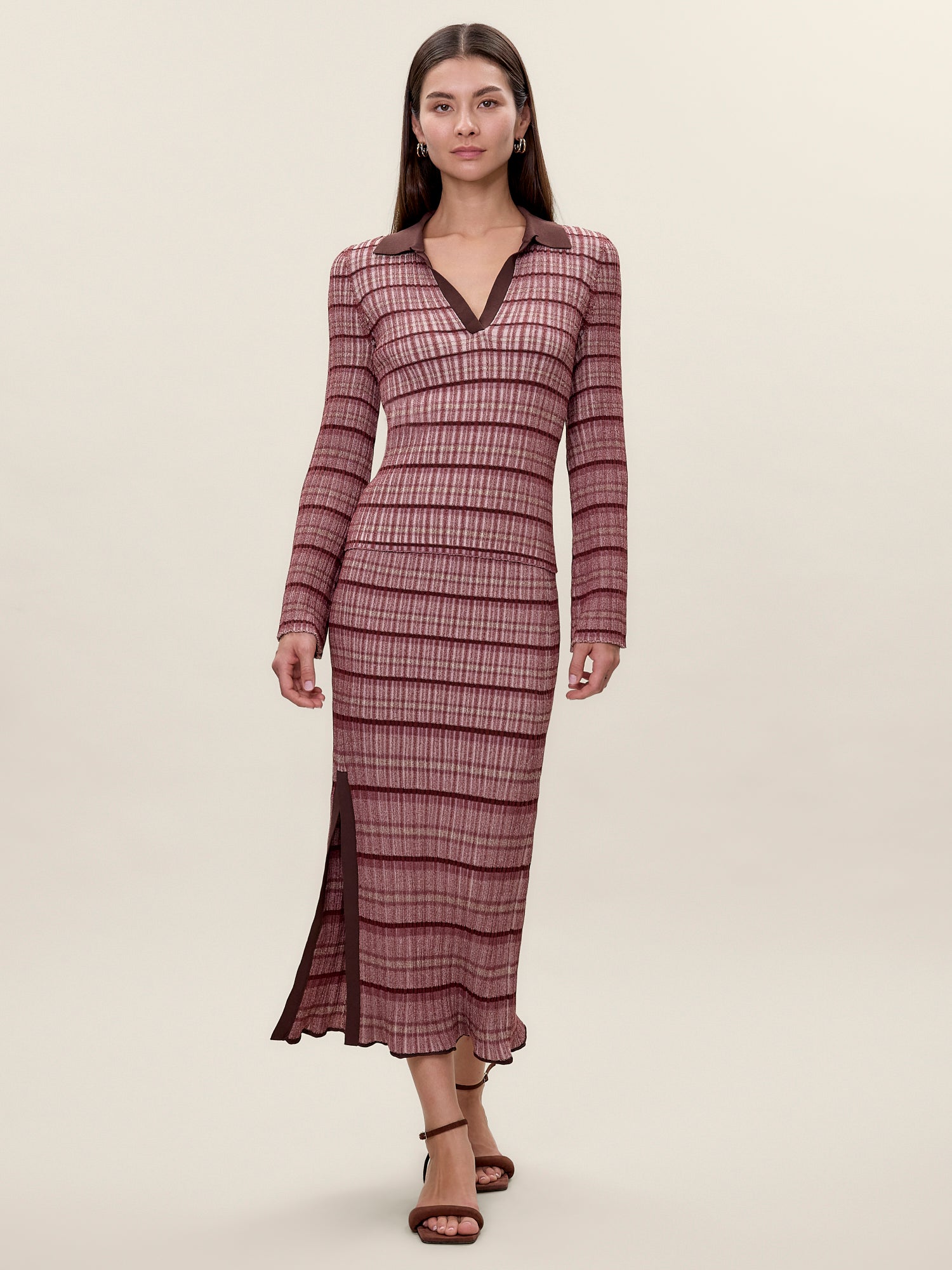 Laine Knit Sweater in Tearose Multi by Rebecca Taylor