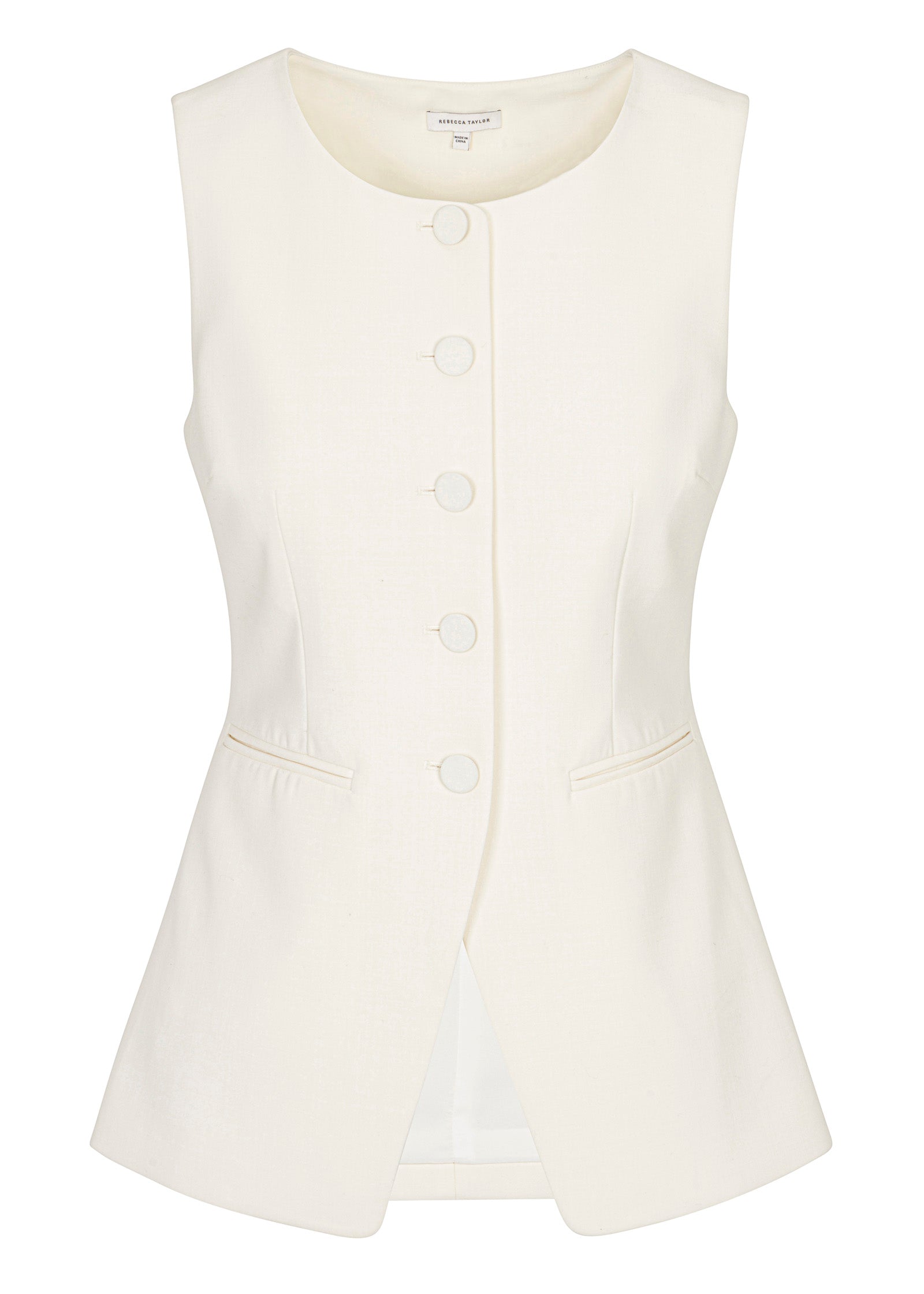 Refined Suiting Button Front Vest