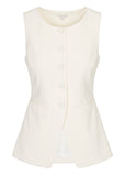 Refined Suiting Button Front Vest