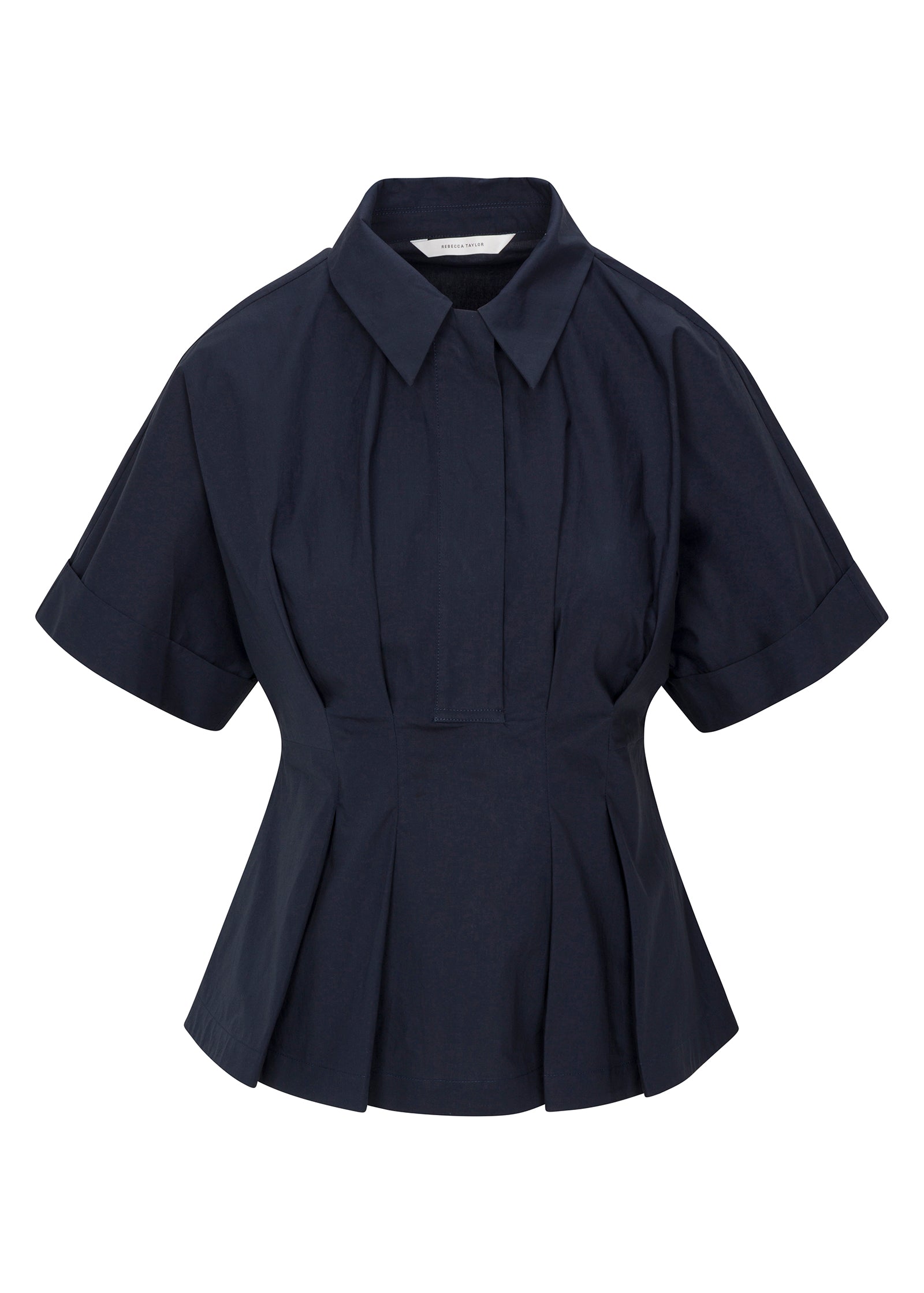 Aisley Poplin Blouse in Navy by Rebecca Taylor