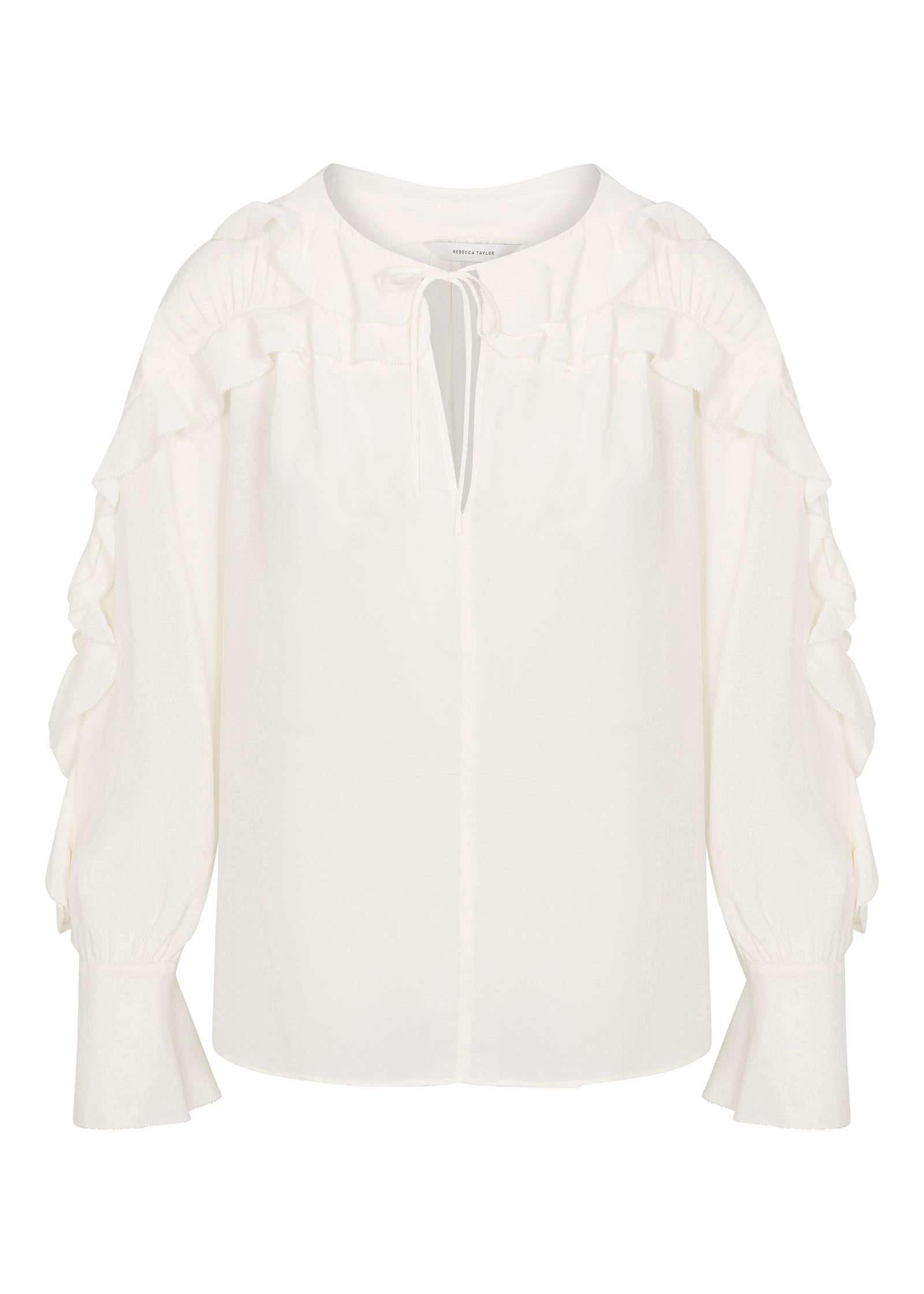 Lillith Ruffle Blouse in Ivory by Rebecca Taylor