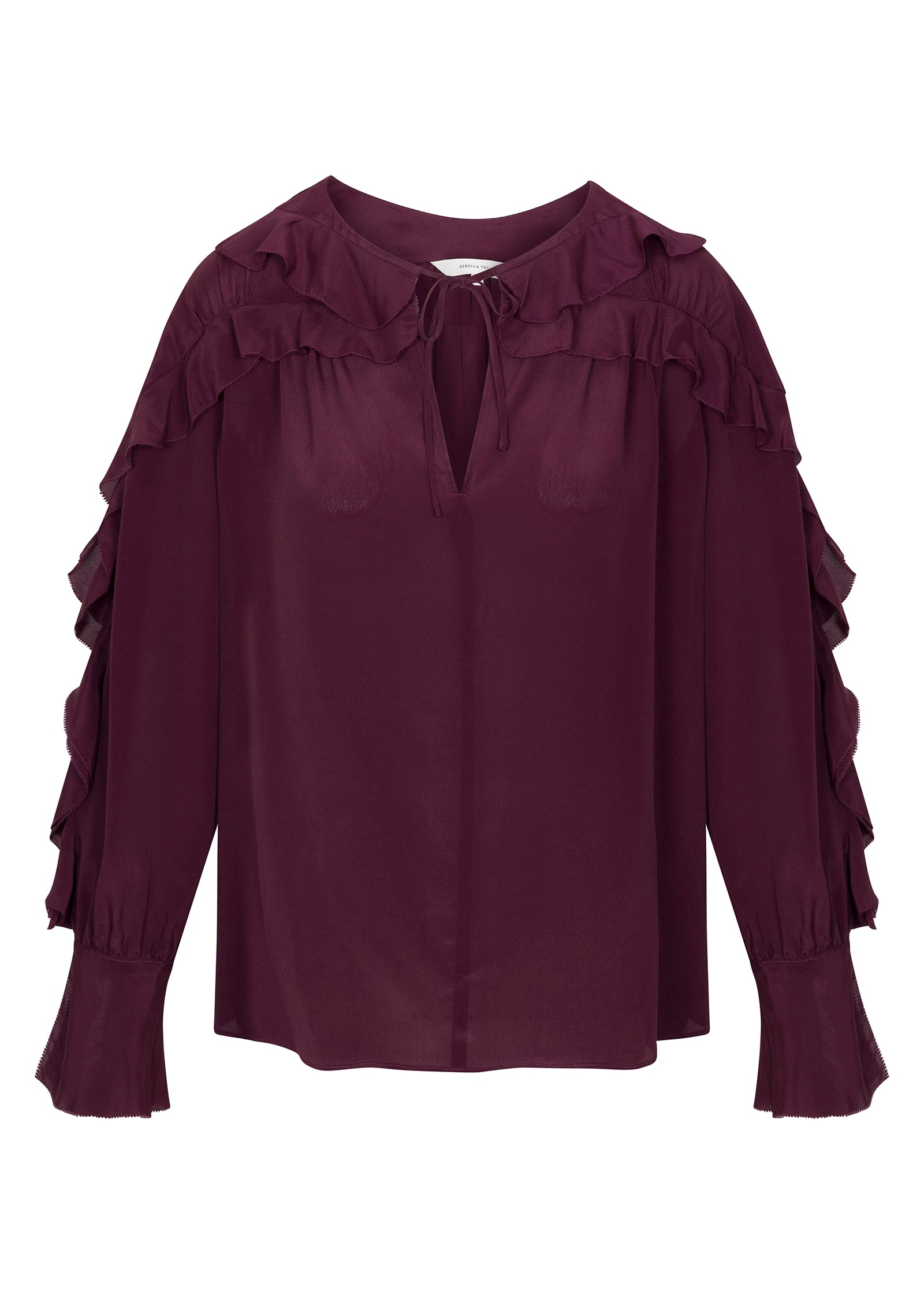 Lillith Ruffle Blouse in Mulberry by Rebecca Taylor