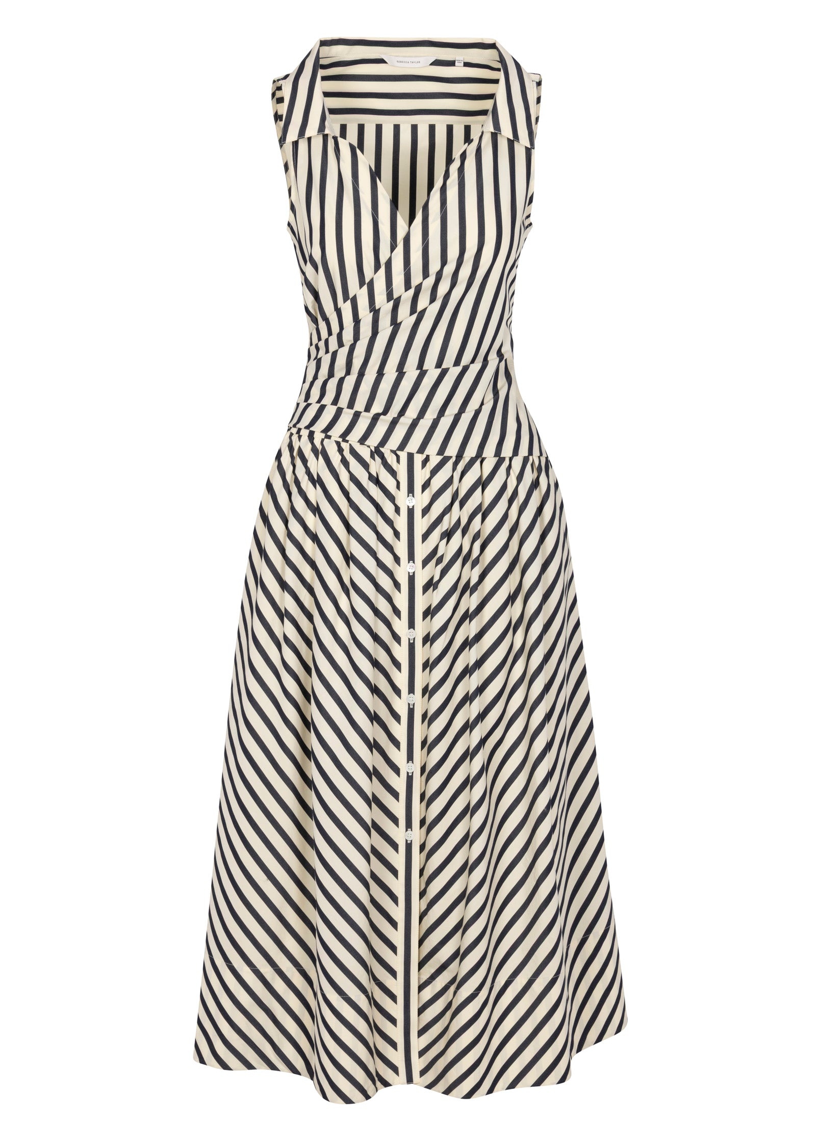 Isla Stripe Poplin Dress in Cream Stripe by Rebecca Taylor