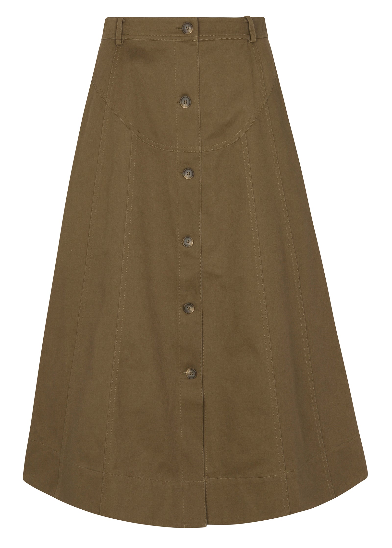 Aria Twill Skirt in Olive by Rebecca Taylor