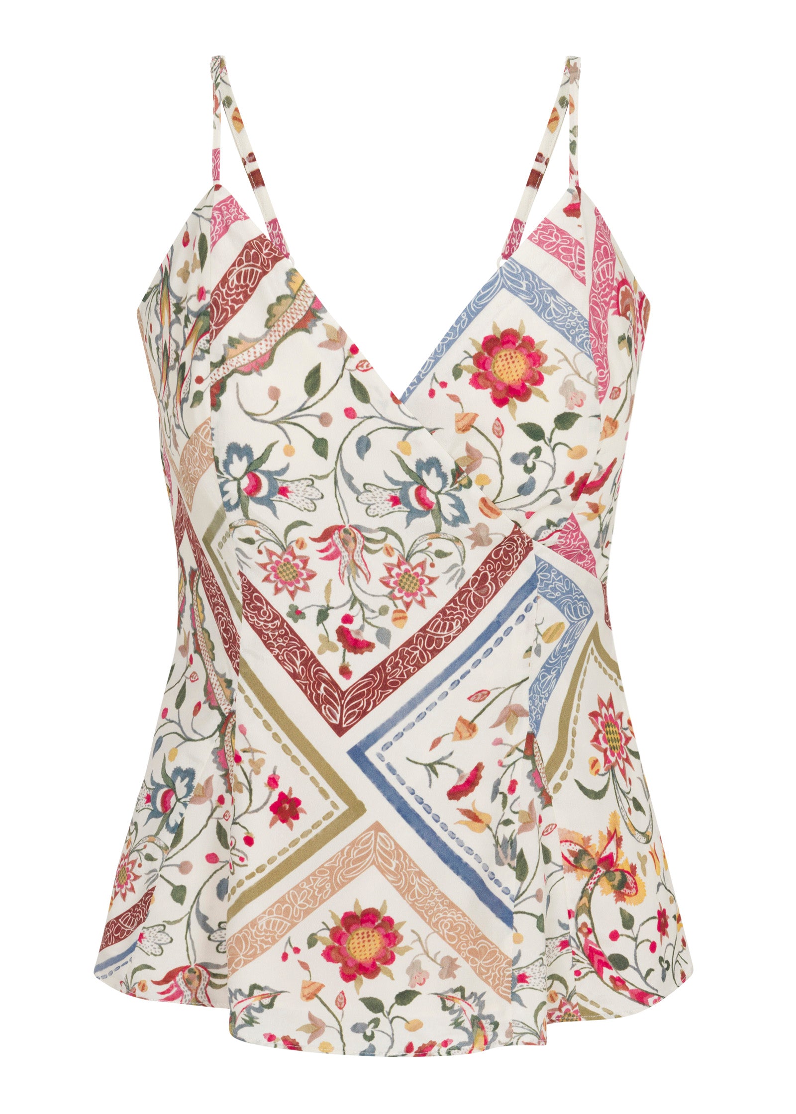 Irie Silky Top in Montage Floral Ivory Combo by Rebecca Taylor