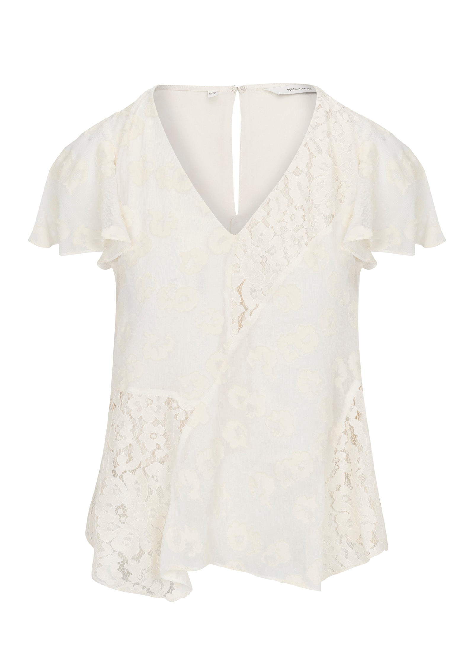 Marielle Lace Blouse in Ivory by Rebecca Taylor