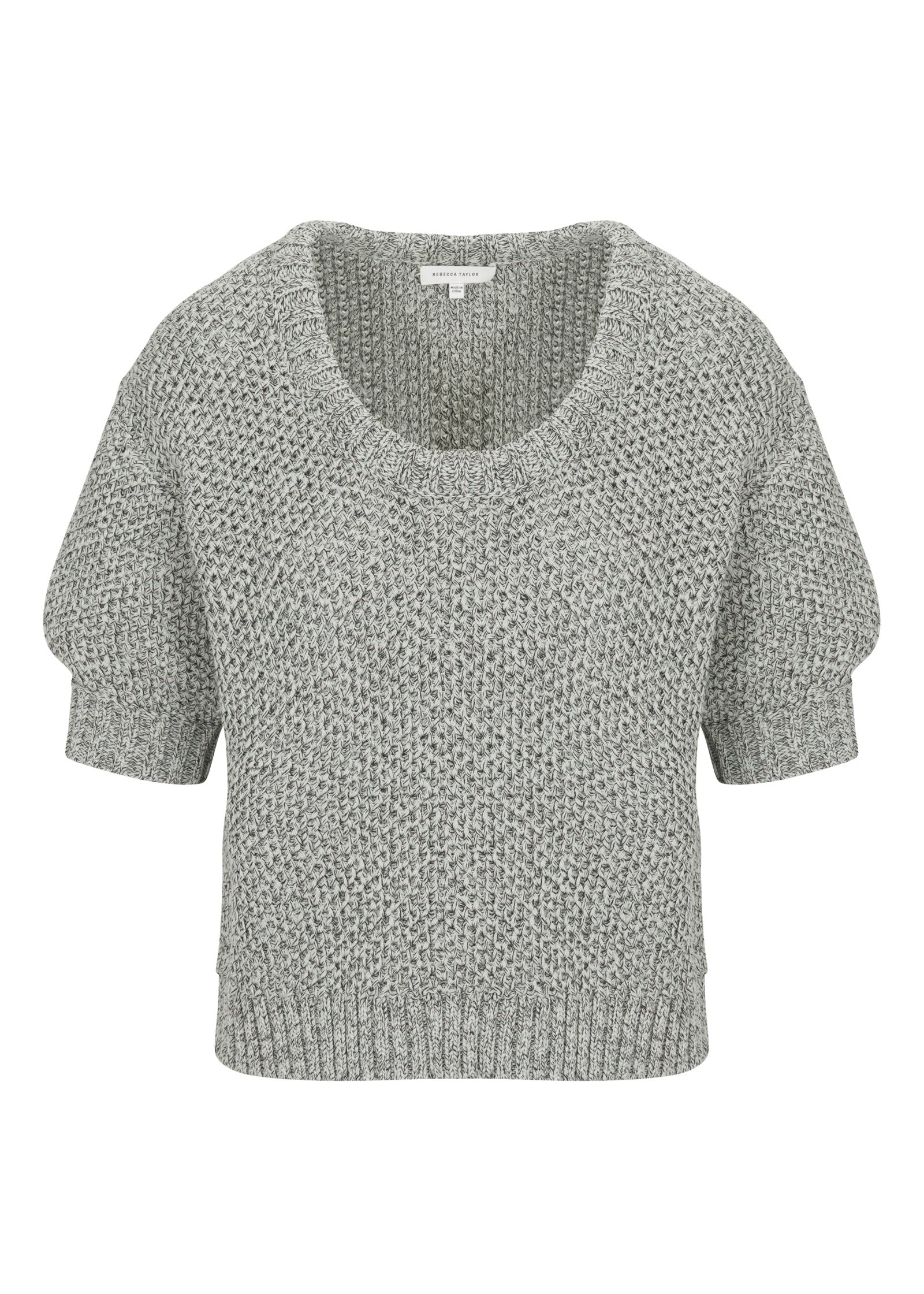 Thea Knit Sweater in Black Multi by Rebecca Taylor