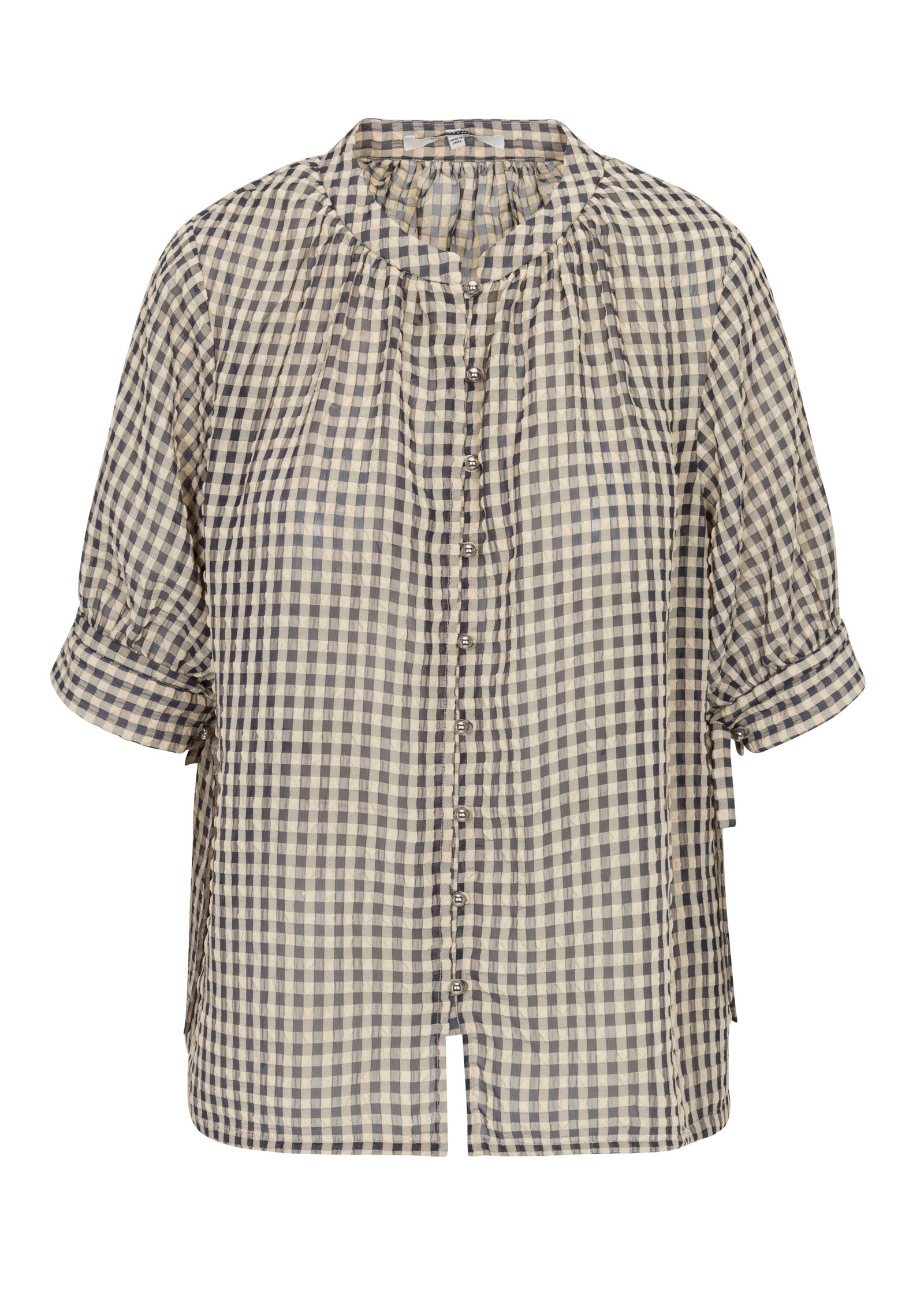 Aster Gingham Blouse in Blue Combo by Rebecca Taylor
