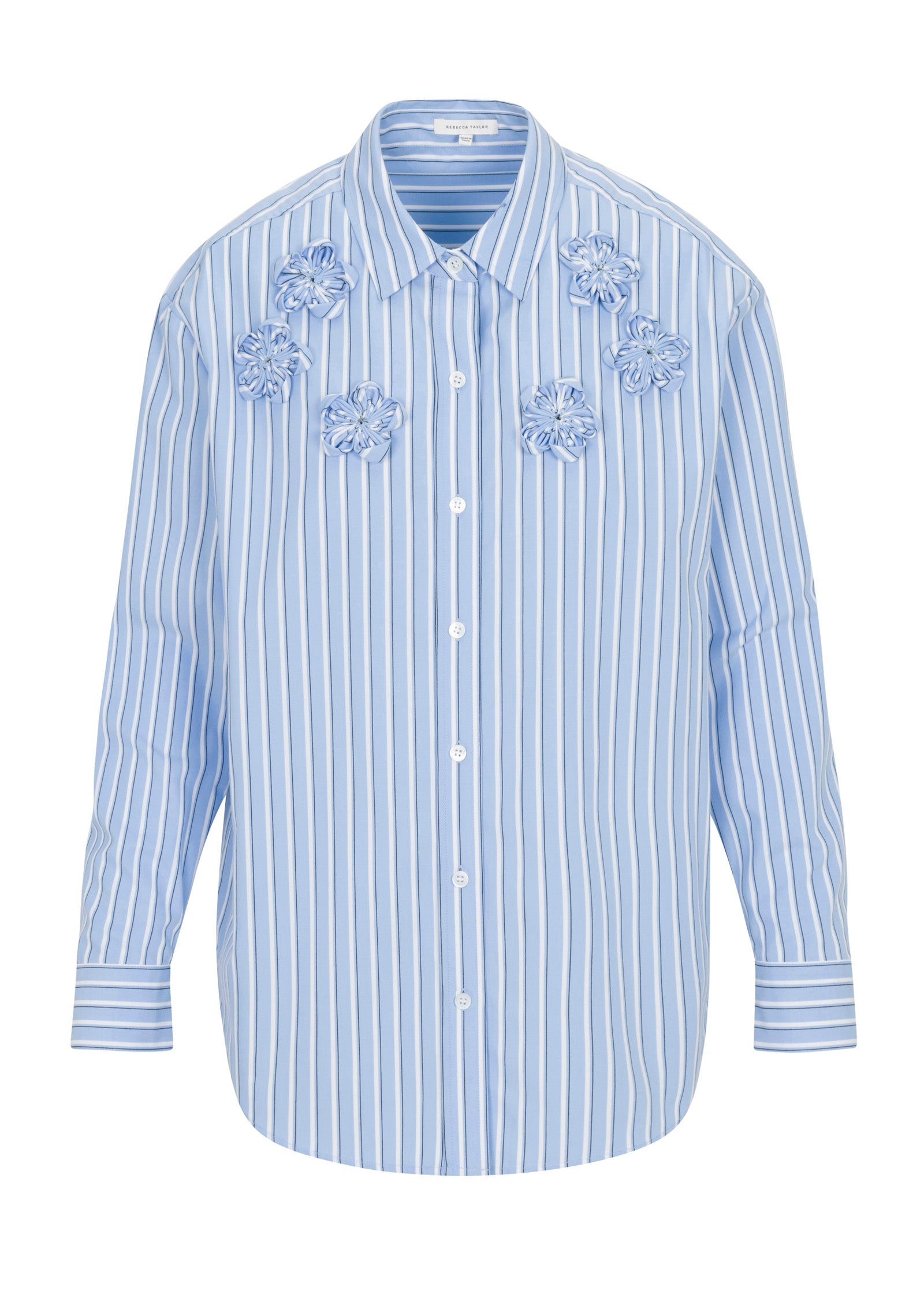 Priya Poplin Shirt in Blue Stripe by Rebecca Taylor