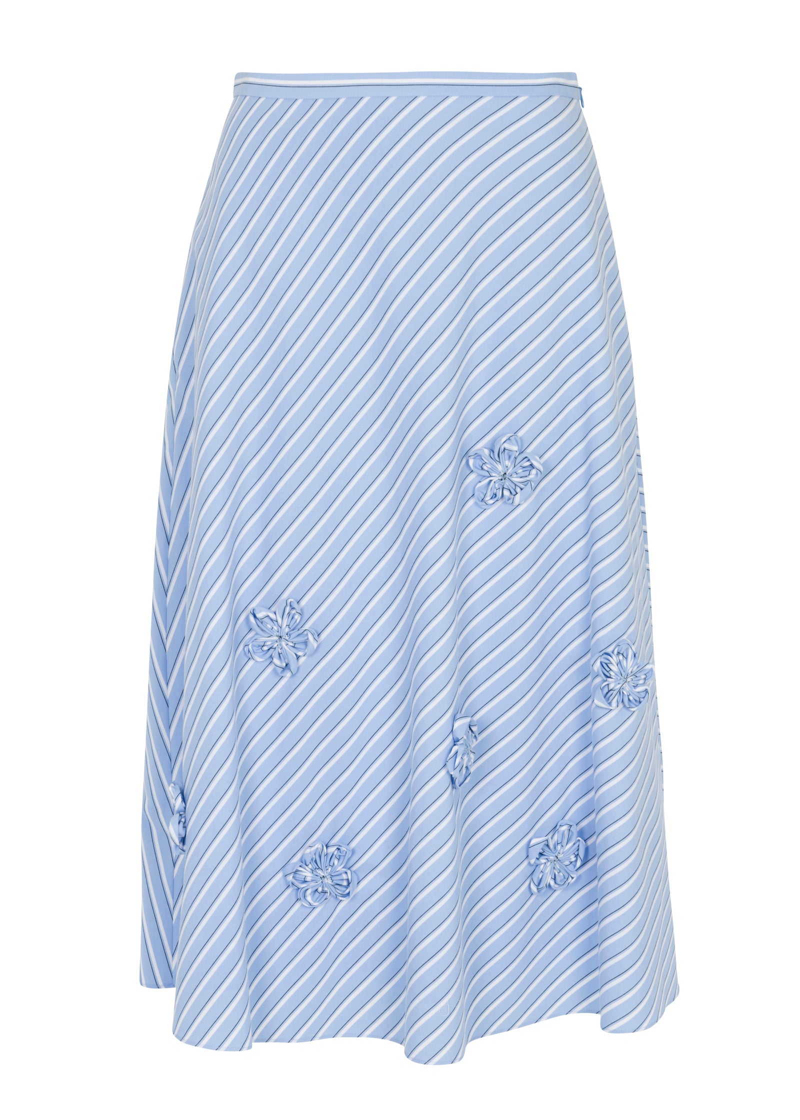 Priya Poplin Skirt in Blue Stripe by Rebecca Taylor