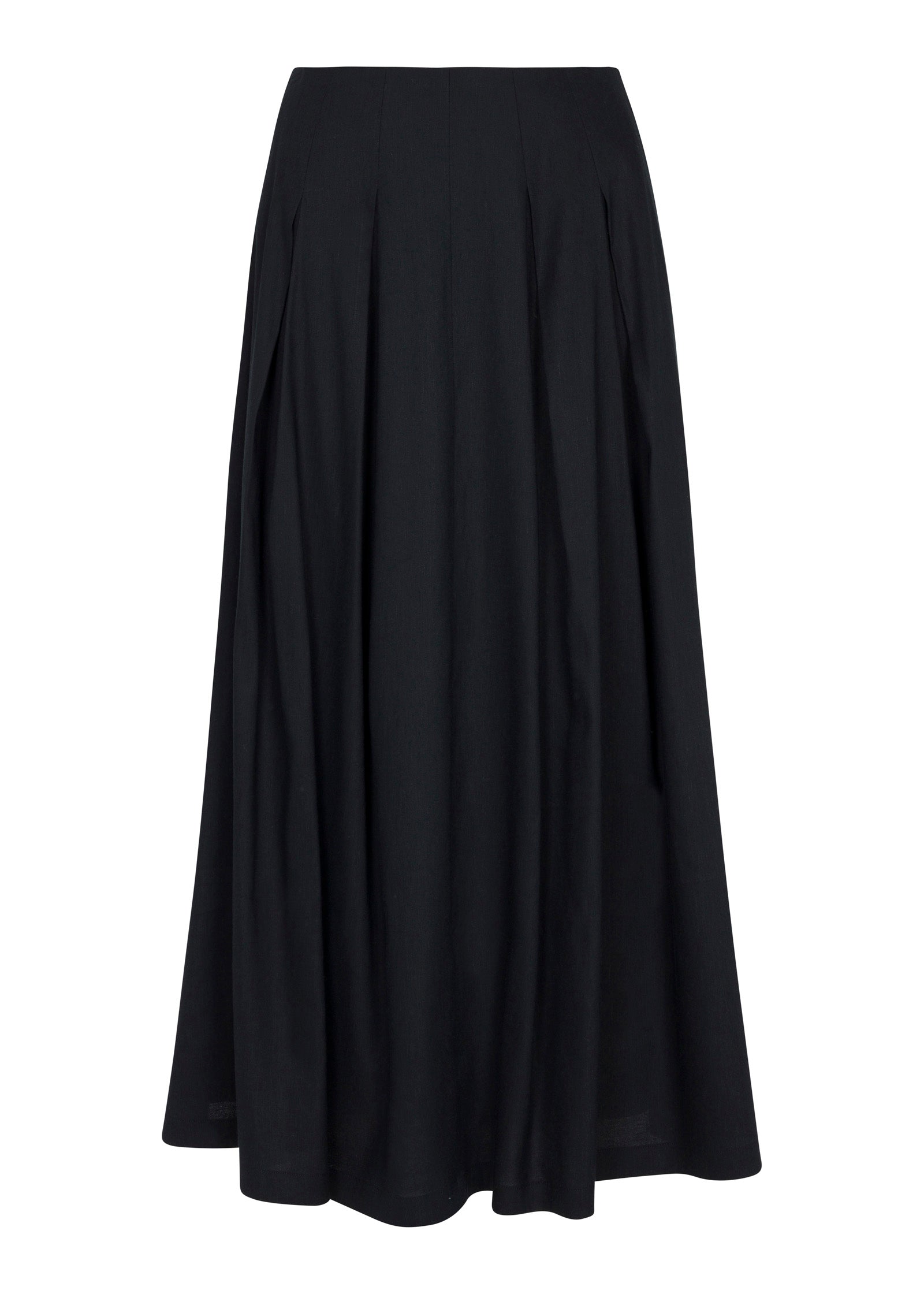 Beatrice Stretch Linen Skirt in Black by Rebecca Taylor