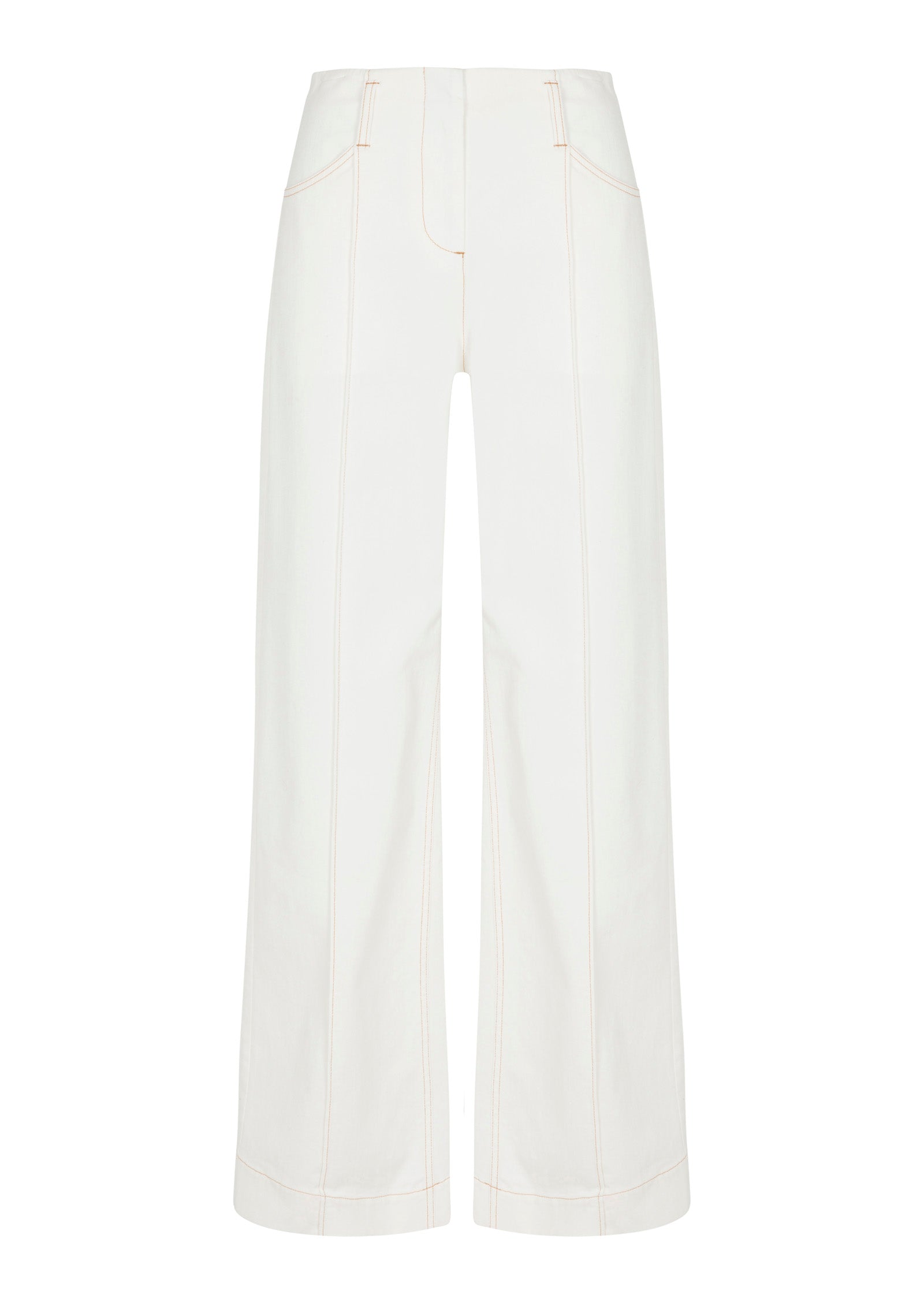 Cora Denim Pants in Eggshell Wash by Rebecca Taylor