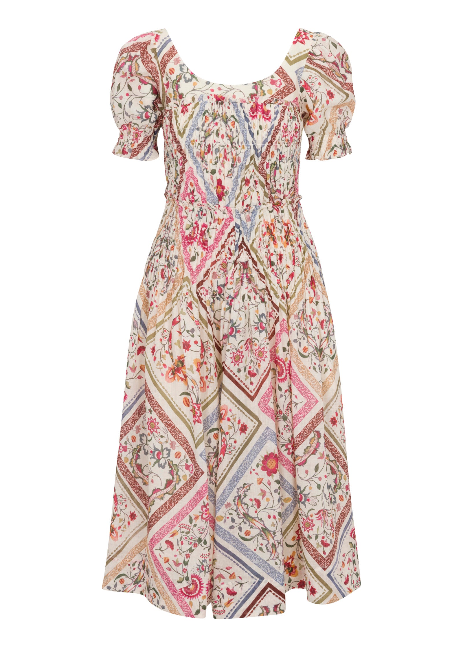 Anya Ramie Dress in Montage Floral Ivory Combo by Rebecca Taylor