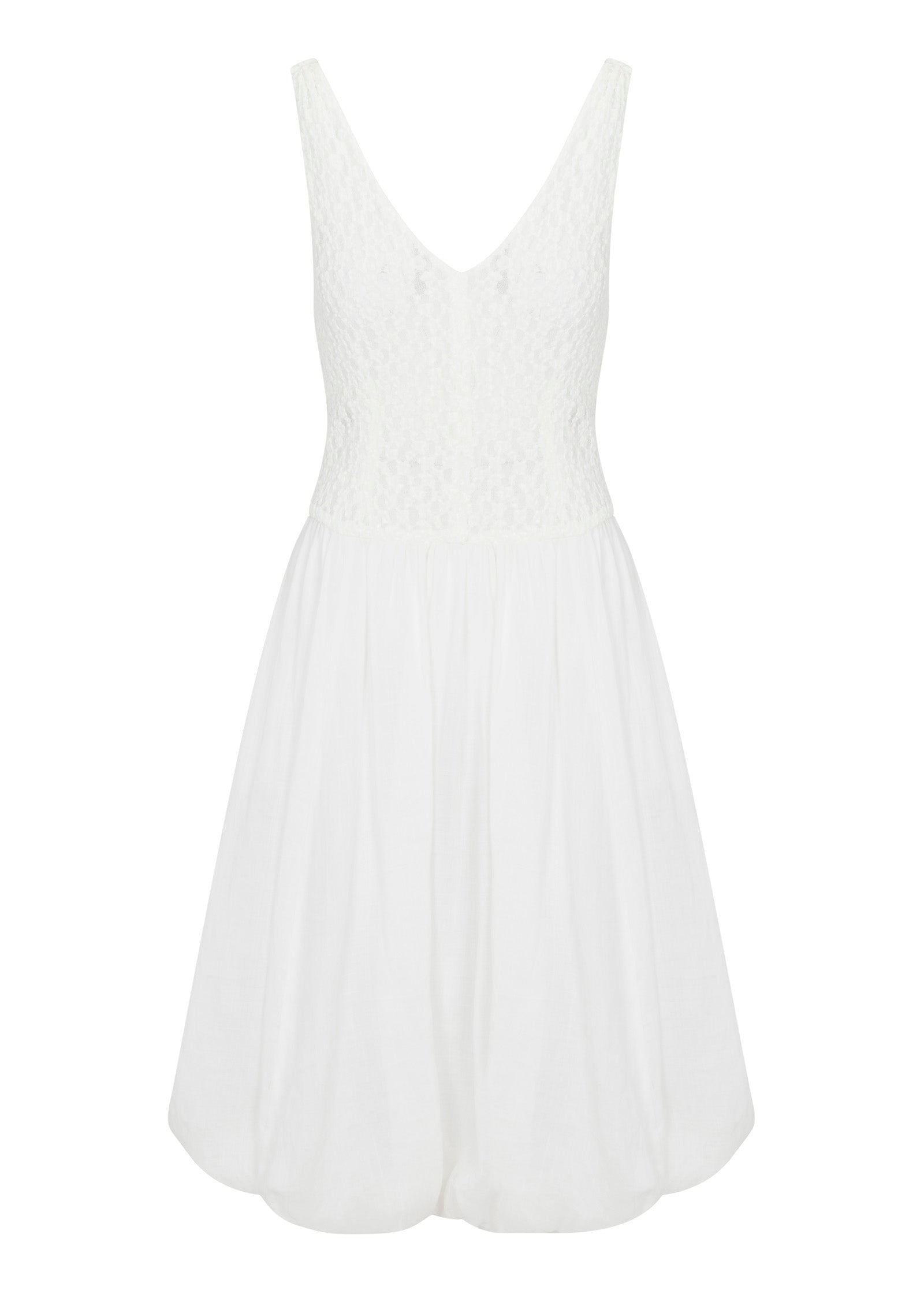 Fiona Mixed Media Dress in White by Rebecca Taylor