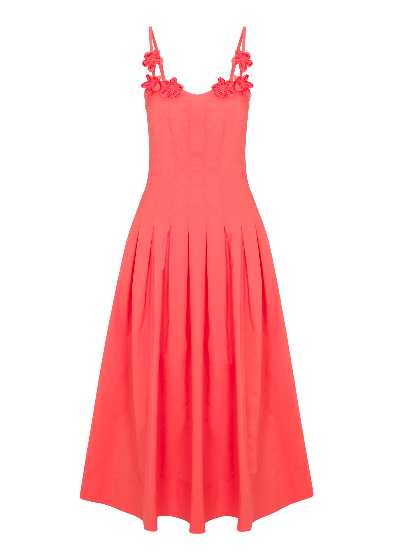 Priya Poplin Dress in Coral by Rebecca Taylor