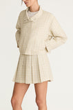 Painterly Windowpane Cropped Faille Jacket