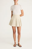 Painterly Windowpane Pleated Faille Skirt