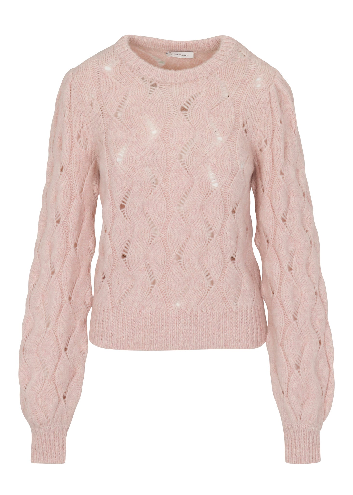 Alpaca Chainette Sweater in Blush by Rebecca Taylor