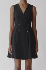 Refined Suiting Double Breasted Mini Dress