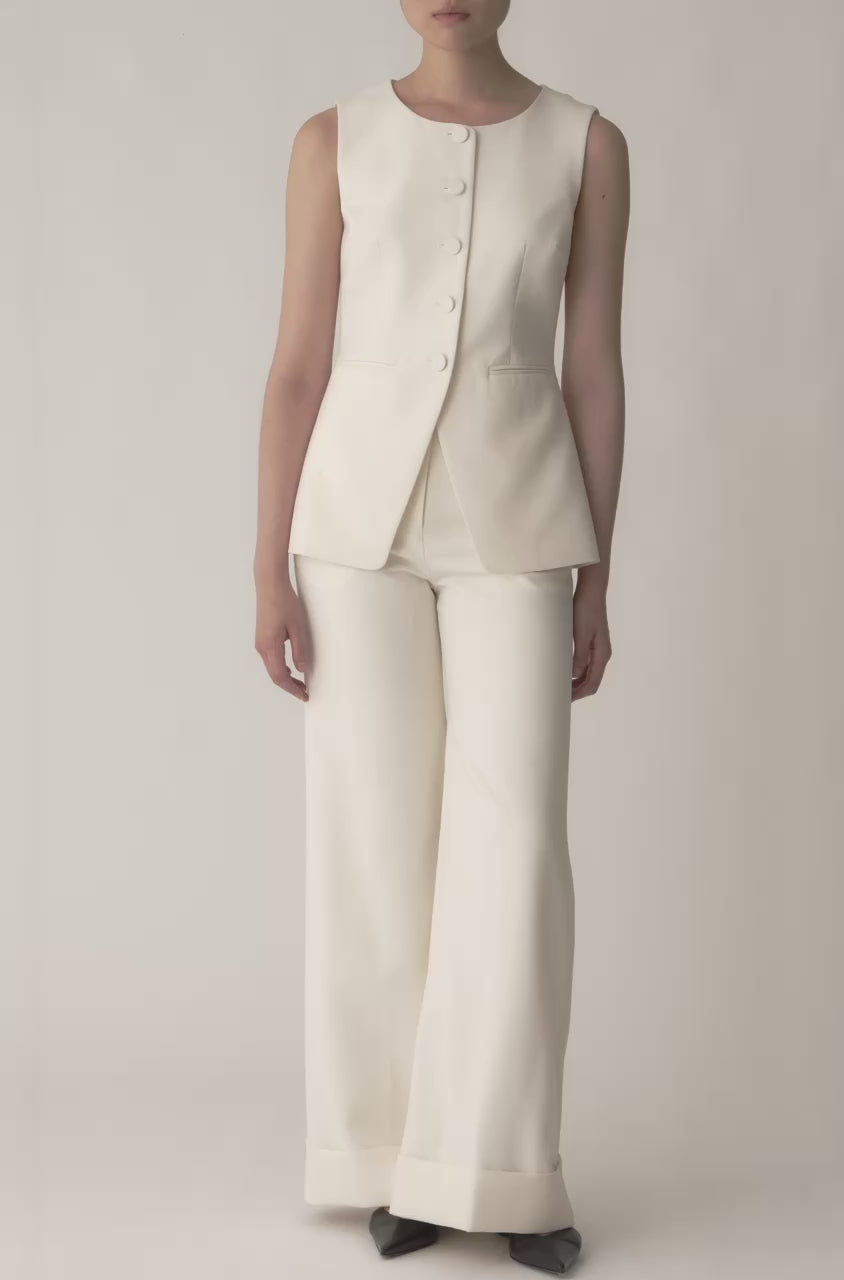 Refined Suiting Button Front Vest