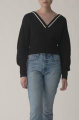 Novelty Wool Victorian Slv V Neck