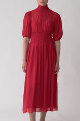 Viscose Chiffon Smocked Waist Dress