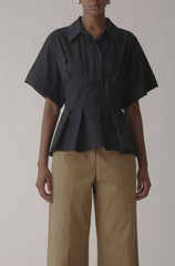 Poplin Peplum Blouse