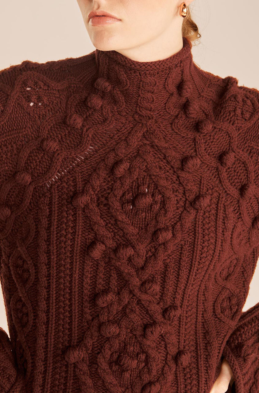 Bauble Tneck in Rich Mahogany by Rebecca Taylor