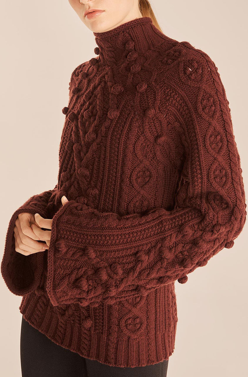 Bauble Tneck in Rich Mahogany by Rebecca Taylor