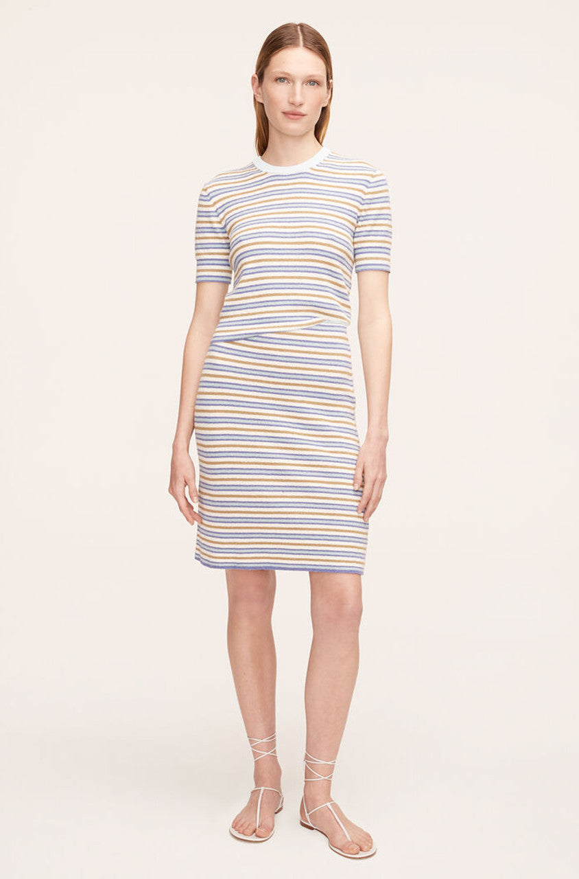 Stripe Mini Bouclé Skirt in Boucle Multi Stripe Blue Combo by Rebecca Taylor