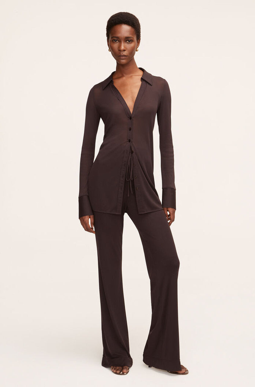 Mesh Pull-On Pant in Walnut by Rebecca Taylor