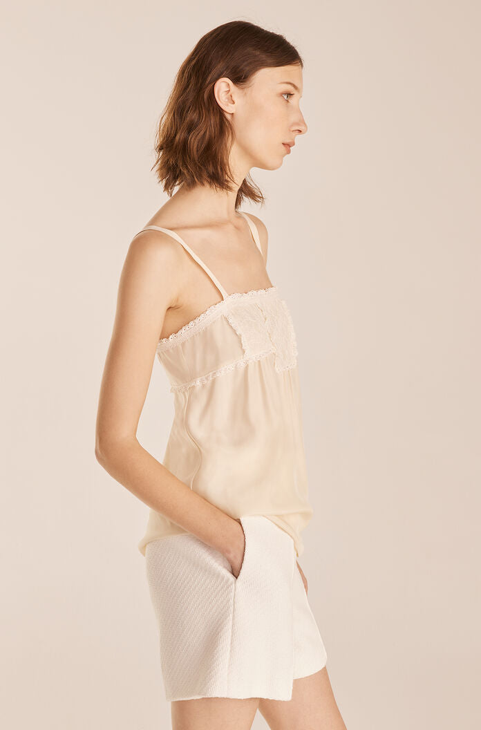 Lace Patch Camisole in Tapioca by Rebecca Taylor