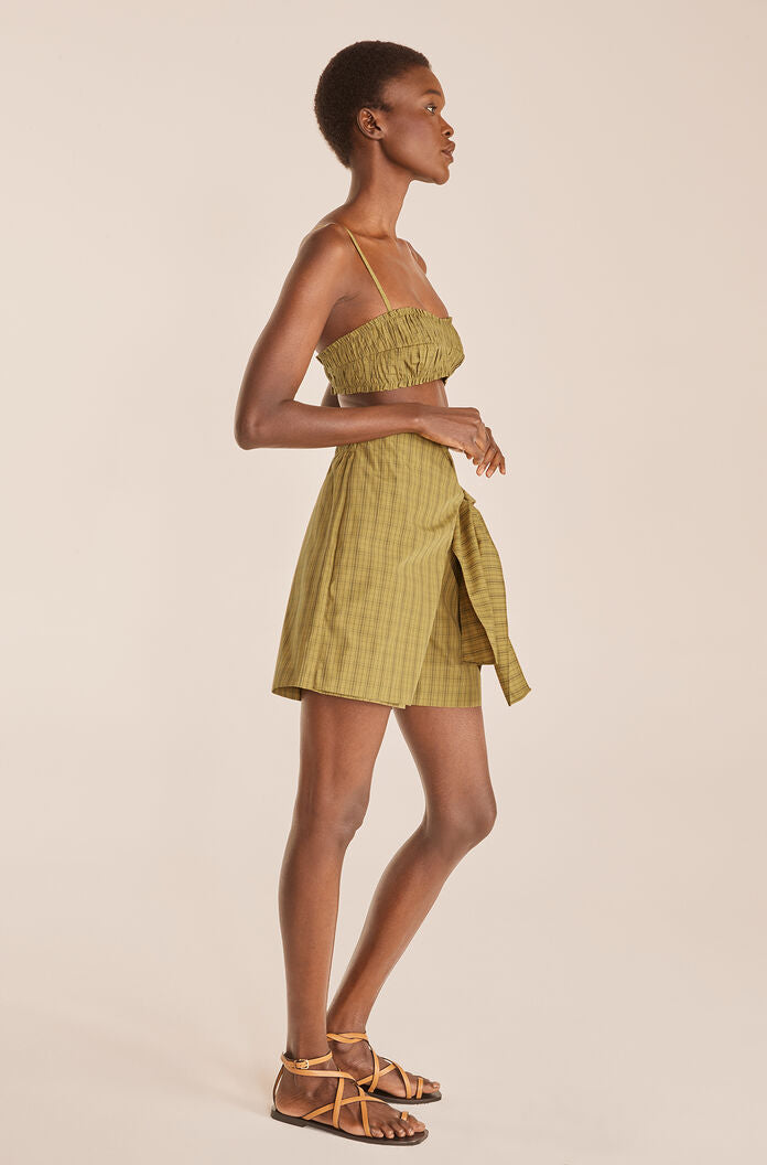 Plaid Skort in Mini Plaid Olive Combo by Rebecca Taylor