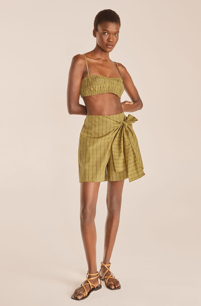 Plaid Skort in Mini Plaid Olive Combo by Rebecca Taylor