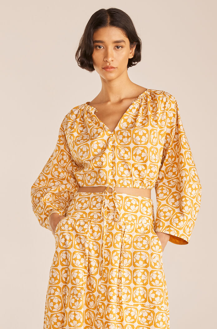 Lattice Fleur Poplin Top Rebecca Taylor