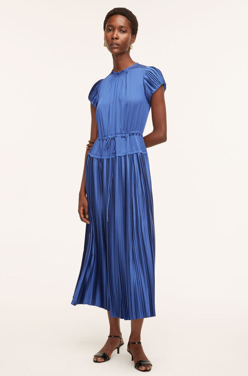 Pleated Sleeve Dress - Cobalt / XS