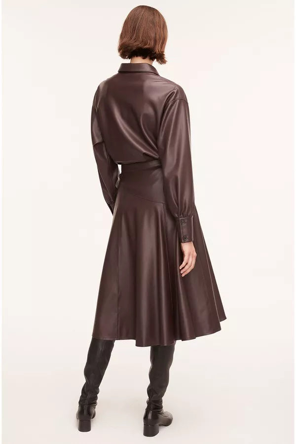Vegan Leather Midi Whisper Skirt
