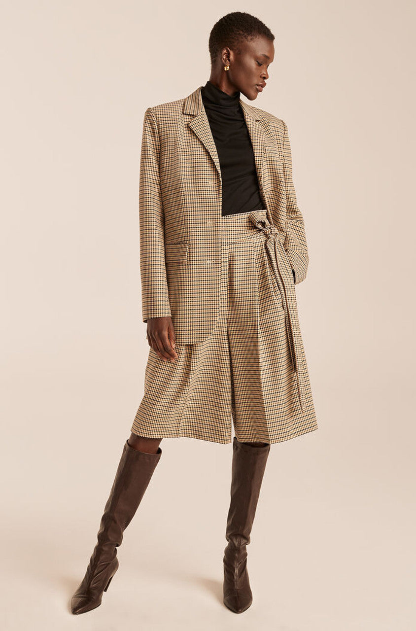 Three Button Blazer in Military Green Combo by Rebecca Taylor