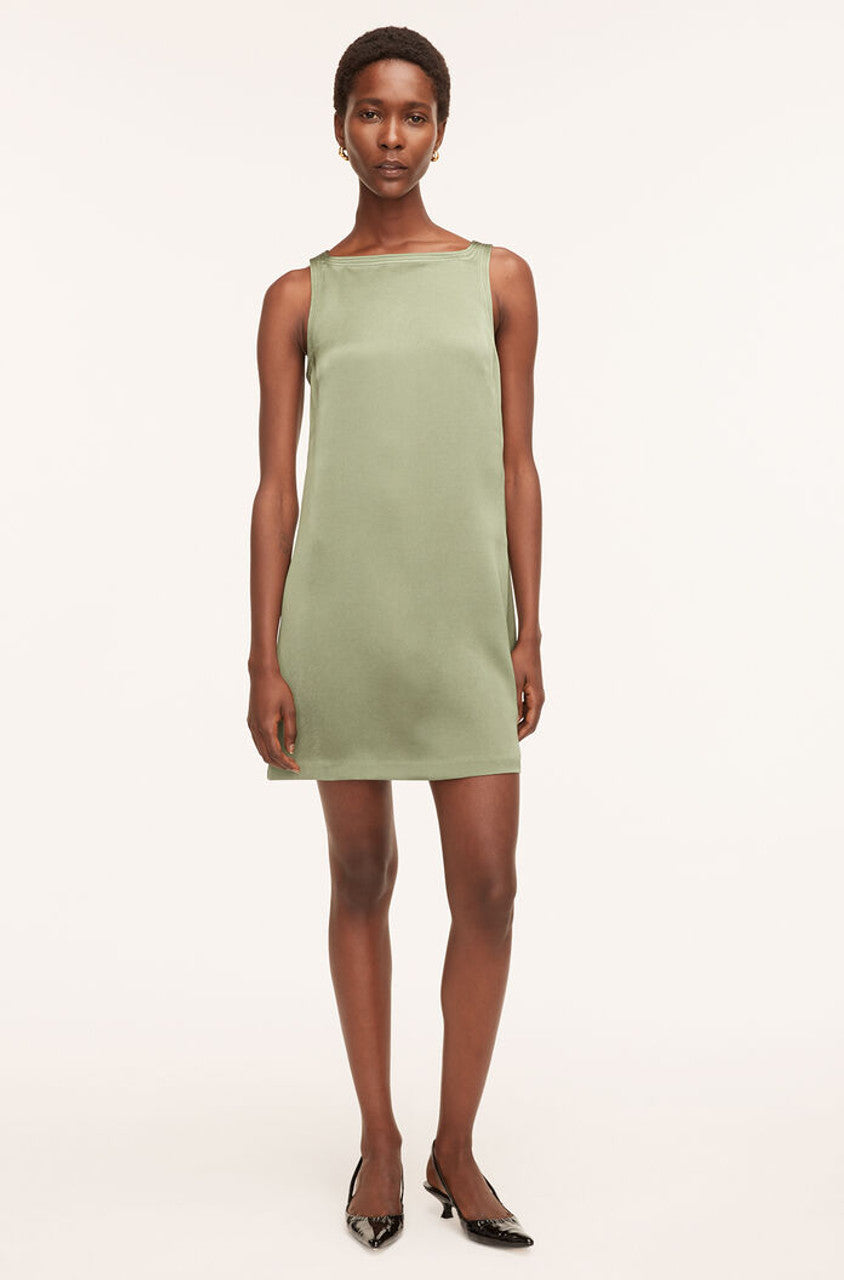 Heavy Satin Shift Dress in Foliage by Rebecca Taylor