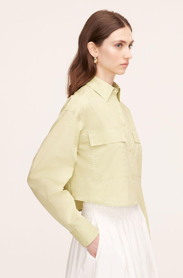 Poplin Long Sleeve Blouse in Matcha by Rebecca Taylor
