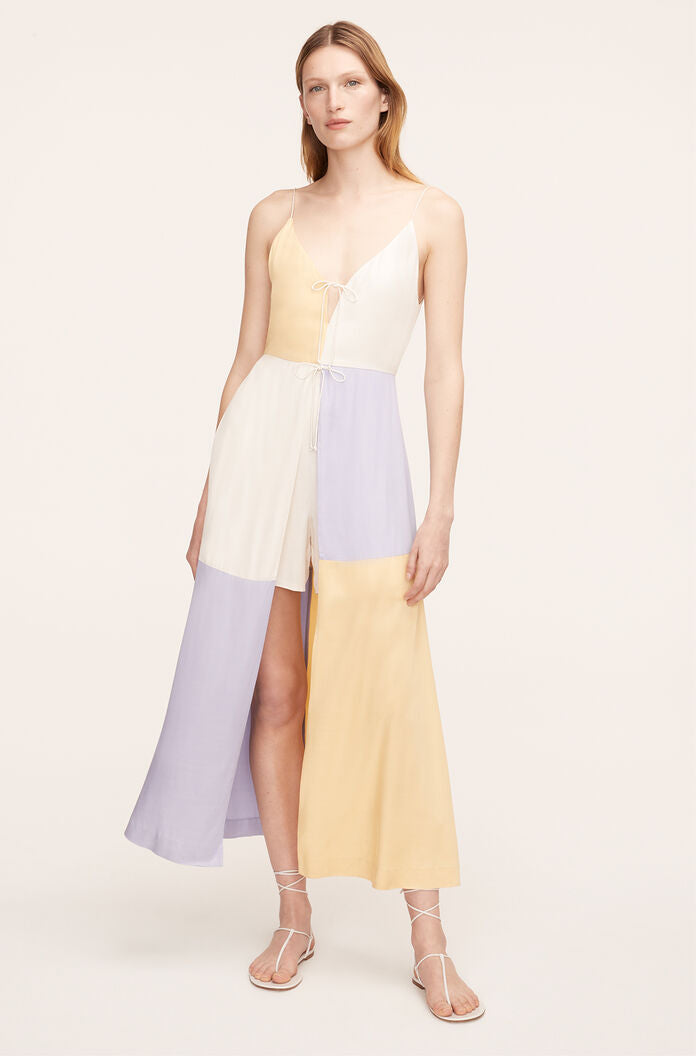 Color-Blocked Twill Dress