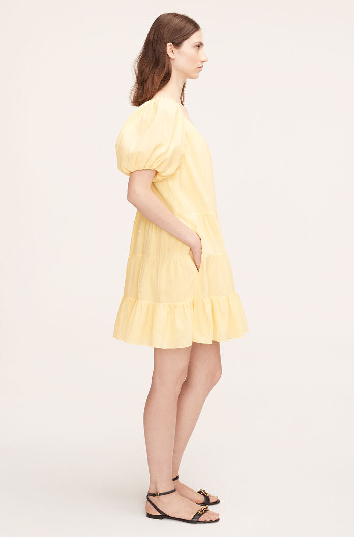 Textured Tiered Dress in Chamomile by Rebecca Taylor