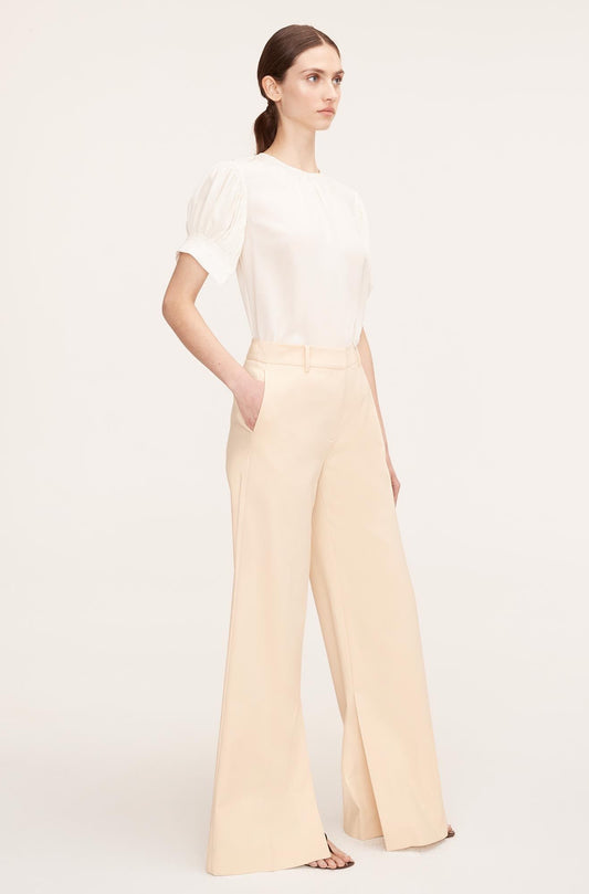 Cotton Suiting Flared Flared Trouser