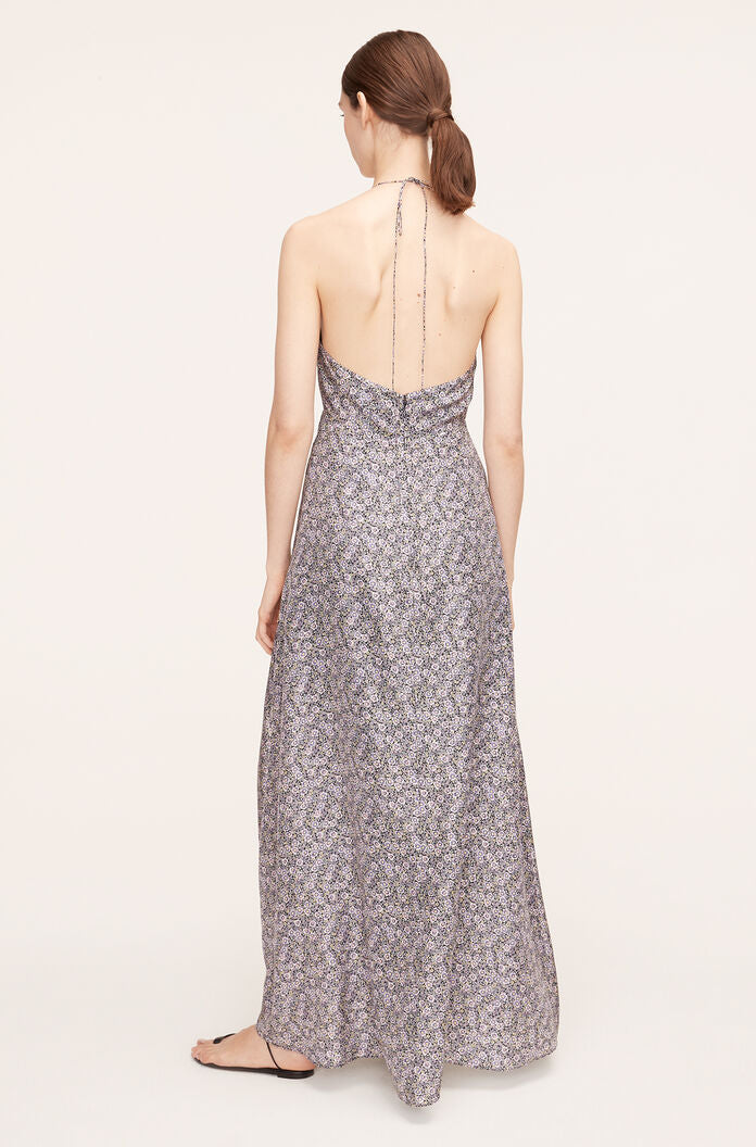 Violet Fleur Silk Halter Dress