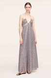 Violet Fleur Silk Halter Dress