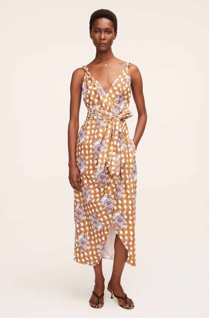 Gingham Daisy Whisper Dress in Gingham Daisey Toffee Combo by Rebecca Taylor