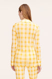 Ombre Plaid Mesh Button Down Shirt