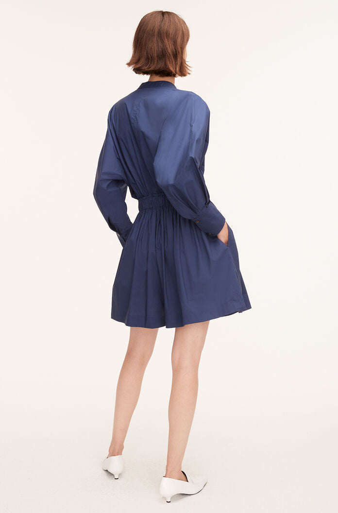 Poplin Long Sleeve Romper in Royal Blue by Rebecca Taylor